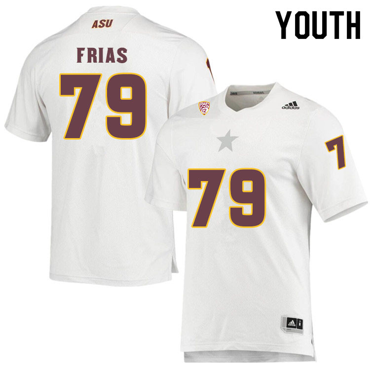 Youth #79 Ralph FriasArizona State Sun Devils College Football Jerseys Sale-White - Click Image to Close
